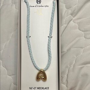 House of Harlow 1960 Gold and Blue Minimalist Necklace
